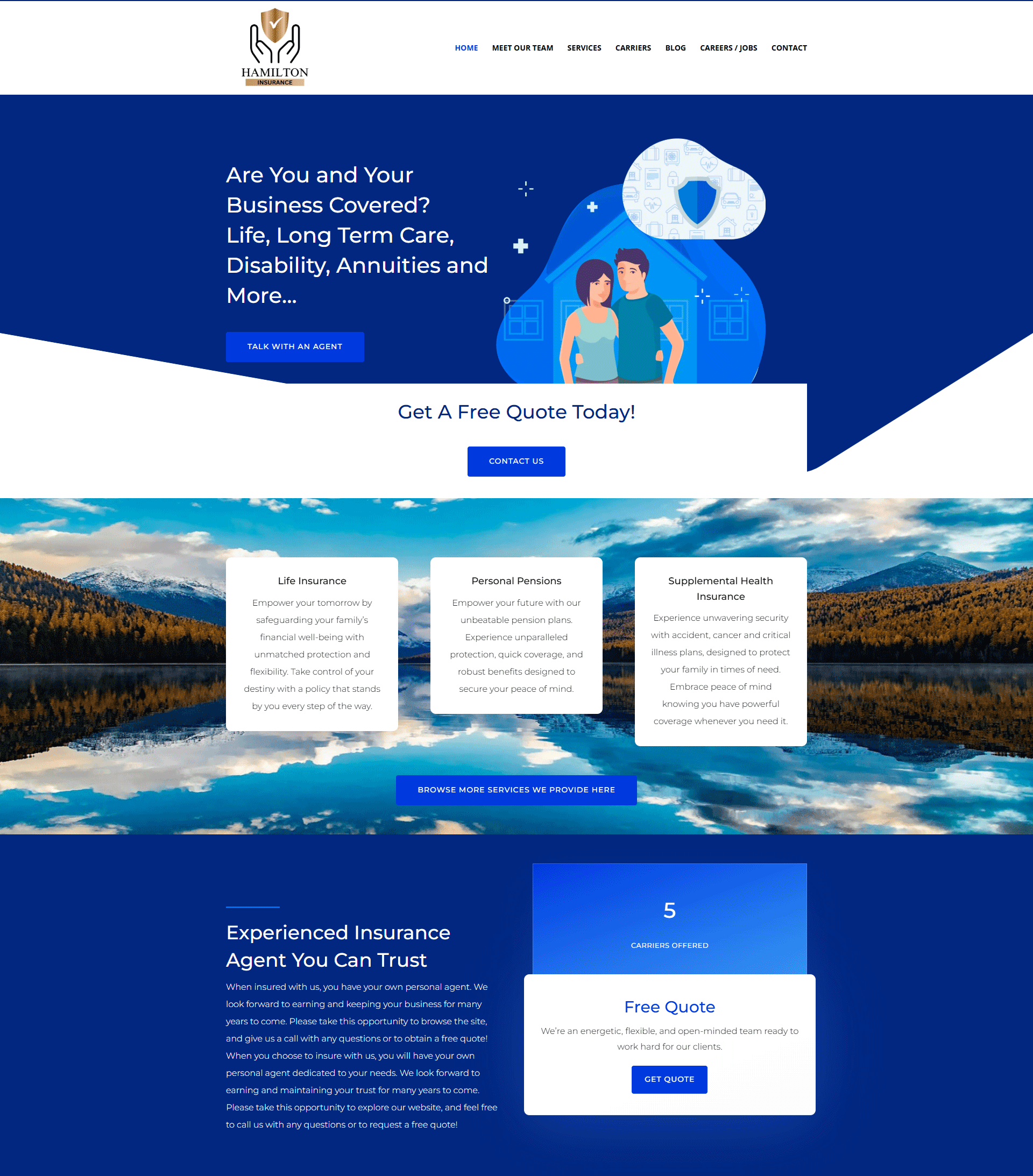 Animated preview of Hamilton Insurance website
