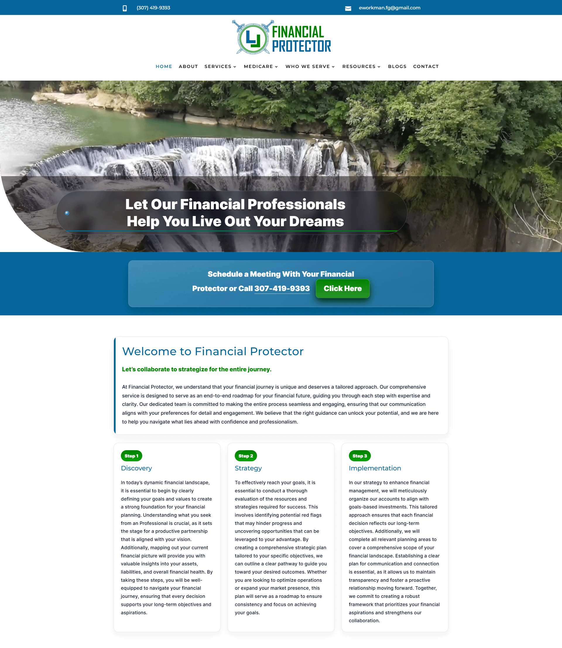 Animated preview of Financial Protector website