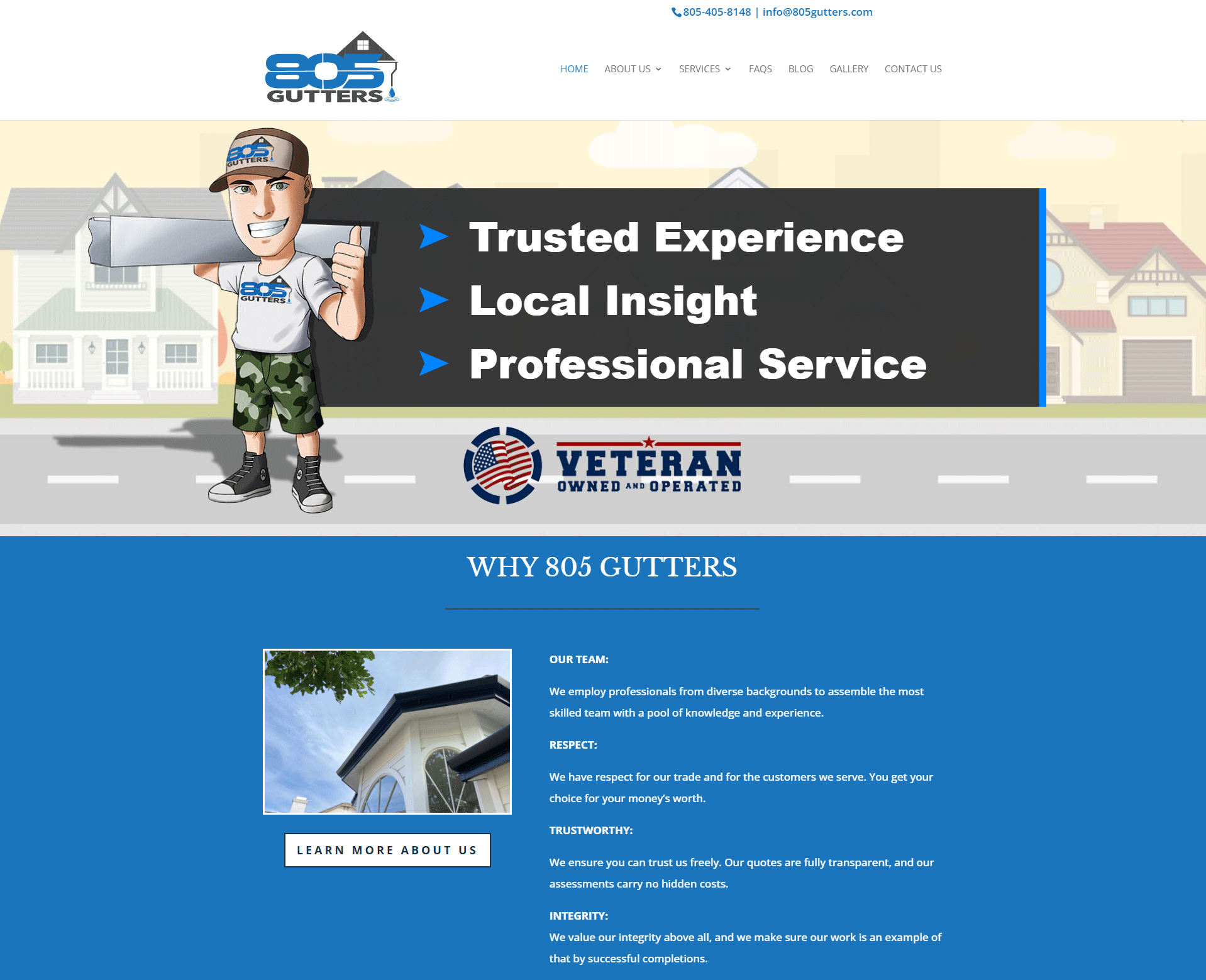 805 Gutters — website preview