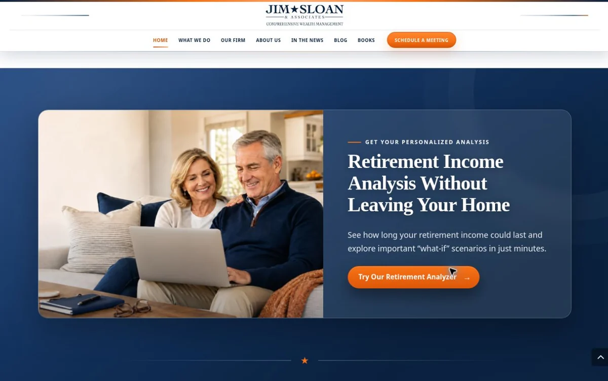 Jim Sloan and Associates retirement planning website design